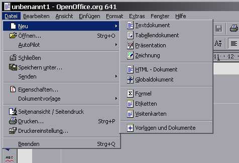 Datei>Neu>Textdokument